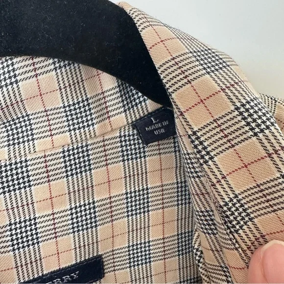 Burberry Men's Plaid Shirt - Brown and Gray - Picture 7 of 8